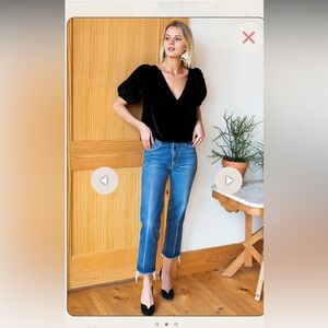 NWT Emerson Fry Black Velvet Top Sz M